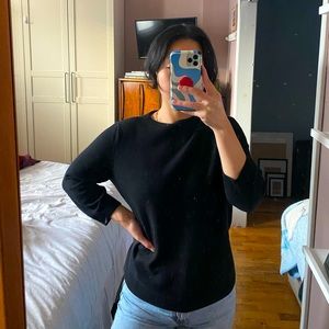 Black Cashmere Talbots sweater with 3/4 sleeve sz XL